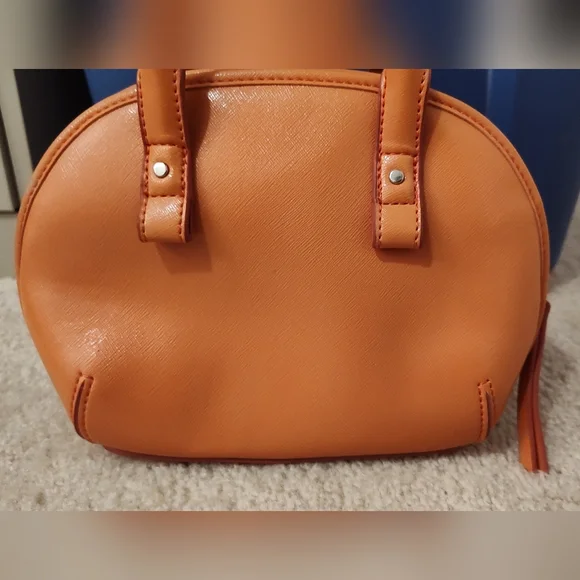 Nine West Shoulder Crossbody Bag Purse Hand Bag, Orange, Faux Leather - Picture 4 of 11